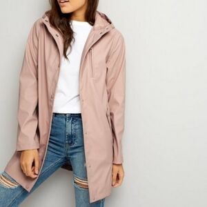 New Suzy Shier Light Pink Hooded Rain Jacket